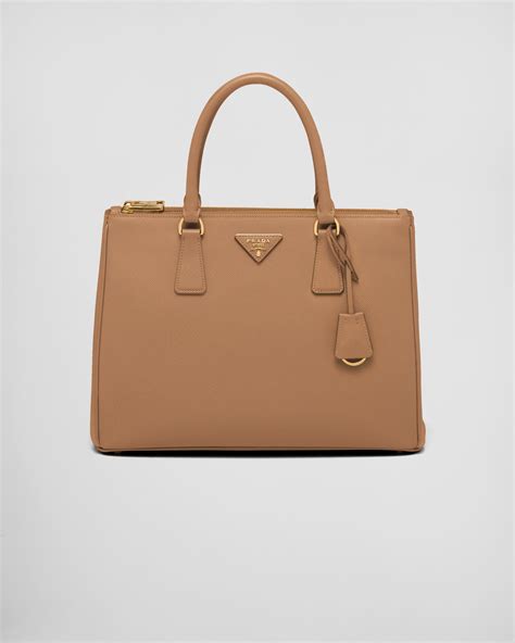 Caramel Large Prada Galleria Saffiano Leather Bag 